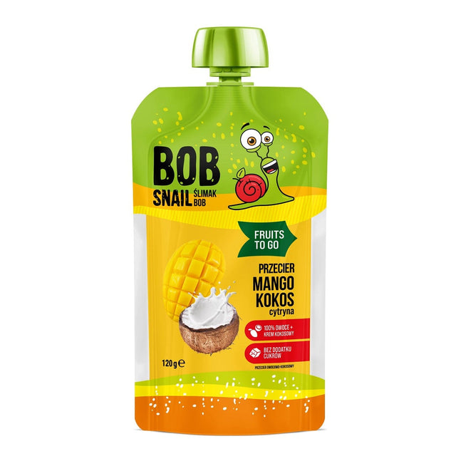 Produkt BOB SNAIL Mus owocowy BOB SNAIL Mus Smoothie mango kokos cytryna bez dodatku cukru 120g 4820219343660