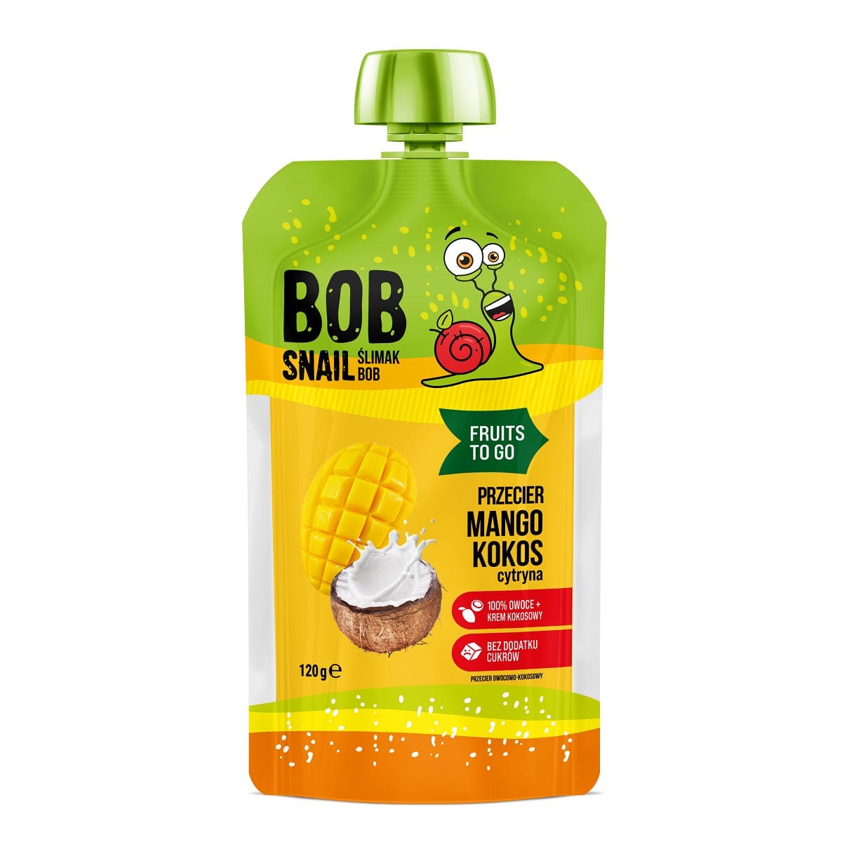 Produkt BOB SNAIL Mus owocowy BOB SNAIL Mus Smoothie mango kokos cytryna bez dodatku cukru 120g 4820219343660