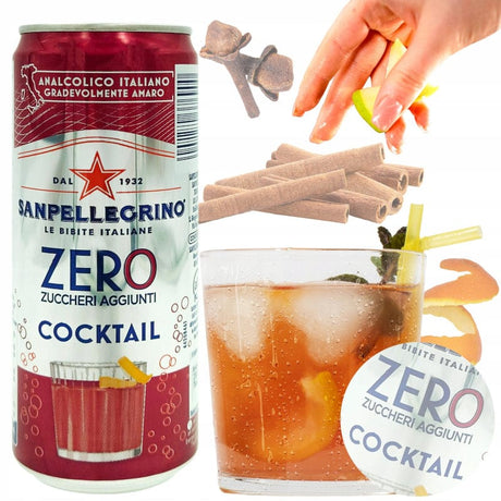 Produkt SAN PELLEGRINO Napój SAN PELLEGRINO Chino Aranciata Cocktail Zero kcal mix 24x 300 ml Z00530