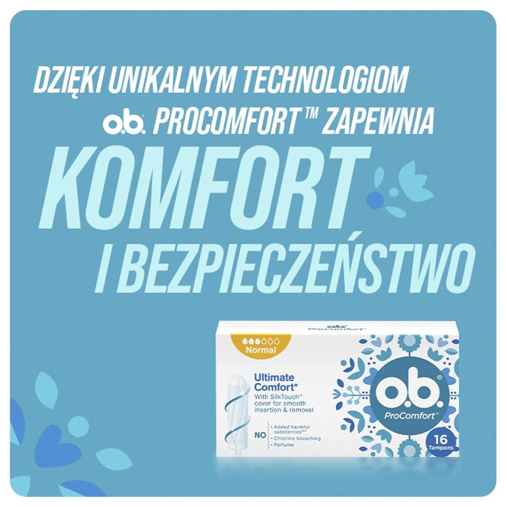 Produkt OB Napoje niegazowane Tampony OB o.b. ProComfort Normal 16szt 033034