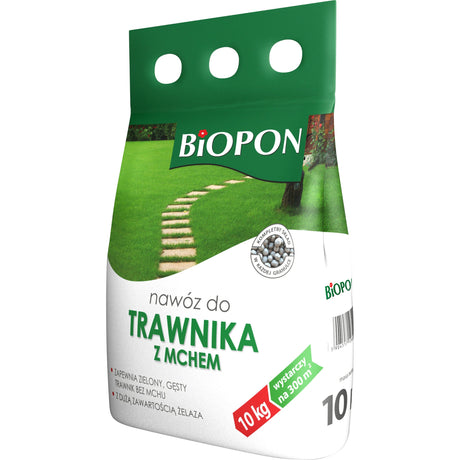 Produkt BIOPON Nawóz do trawnika z mchem BIOPON Granulowany 10 kg 045952