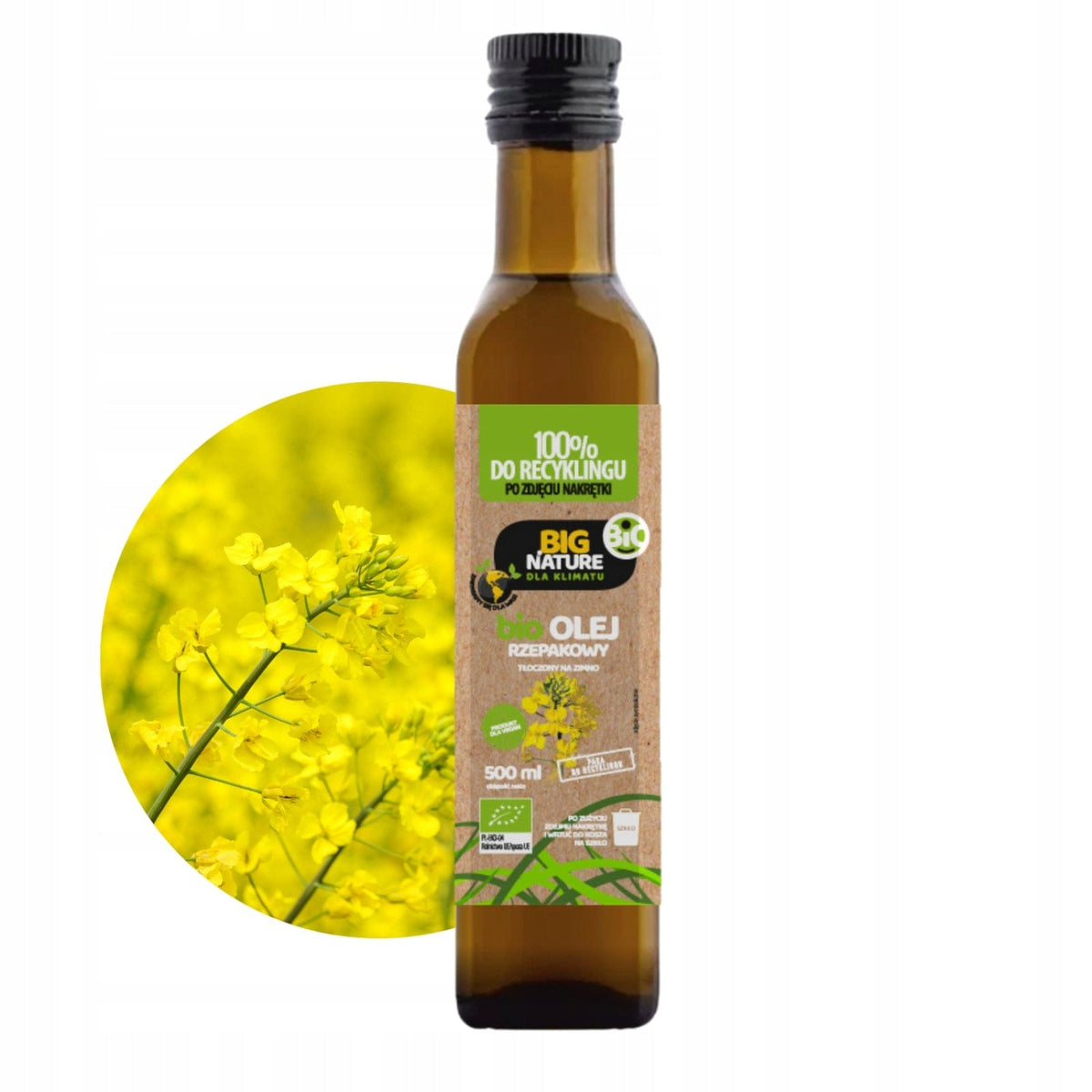 Produkt BIG NATURE Olej BIG NATURE 500ml BIO Olej rzepakowy tłoczony na zimno 002011