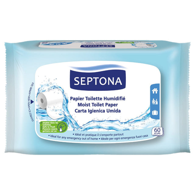 Produkt SEPTONA Papier toaletowy Nawilżany papier toaletowy SEPTONA 60szt 052386