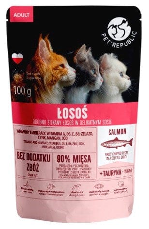 Produkt PetRepublic PET REPUBLIC Adult Łosoś drobno siekany - mokra karma dla kota - 100 g S00757