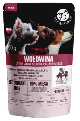 Produkt PetRepublic PET REPUBLIC Mini Drobno siekana wołowina - mokra karma dla psa - 100 g S00763