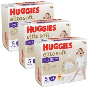 Produkt HUGGIES Pieluchomajtki 3x HUGGIES Elite Soft Pants Mega Pieluchomajtki rozmiar 5 34szt K_033363_3