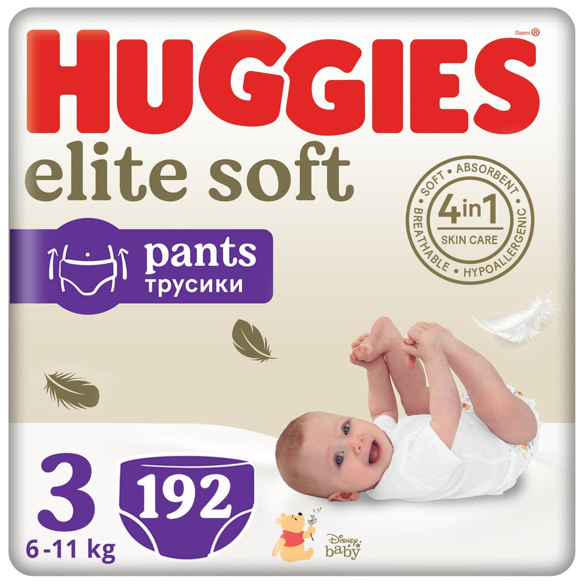 Produkt HUGGIES Pieluchomajtki 4x HUGGIES Elite Soft Pants Mega Pieluchomajtki  rozmiar 3 (6 - 11 kg) 48szt K_033090_4