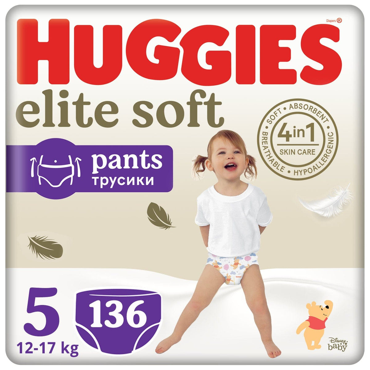 Produkt HUGGIES Pieluchomajtki 4x HUGGIES Elite Soft Pants Mega Pieluchomajtki rozmiar 5 34szt K_033363_4