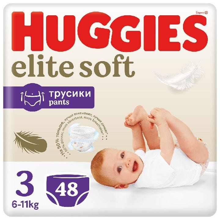 Produkt HUGGIES Pieluchomajtki HUGGIES Elite Soft Pants Mega Pieluchomajtki  rozmiar 3 (6 - 11 kg) 48szt 033090