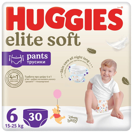 Produkt HUGGIES Pieluchomajtki Pieluchomajtki HUGGIES Elite Soft Pants Mega 6 (15-25kg) 30 szt 034882