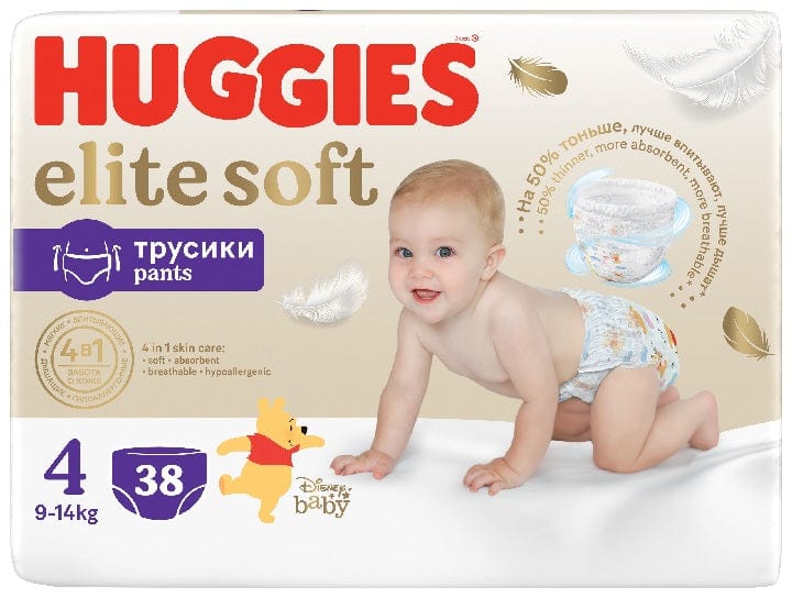 Produkt HUGGIES Pieluchomajtki Pieluchomajtki HUGGIES Elite Soft Pants rozmiar 4 (9-14kg) 38 szt 032634