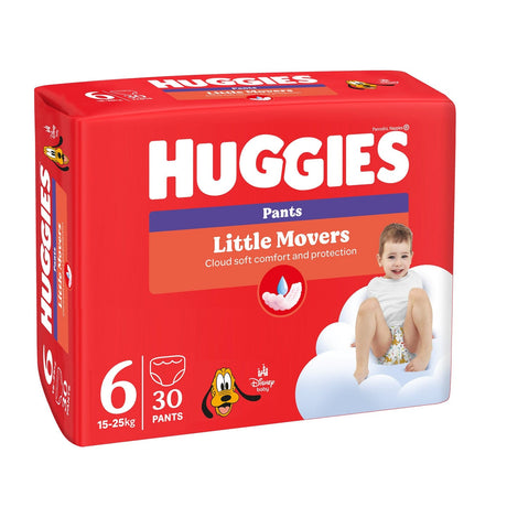 Produkt HUGGIES Pieluchomajtki Pieluchomajtki HUGGIES Little Movers rozmiar 6 (15-25kg) 30szt 002723