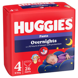 Produkt HUGGIES Pieluchomajtki Pieluchomajtki HUGGIES Overnights Pants rozmiar 4 (9-14kg) 26szt 001810