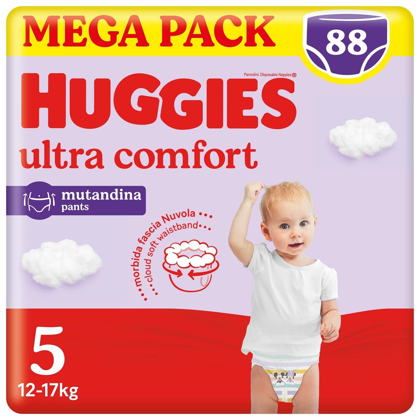 Produkt HUGGIES Pieluchomajtki Pieluchomajtki HUGGIES Ultra Comfort rozmiar 5 (12-17kg) 88 szt 034618