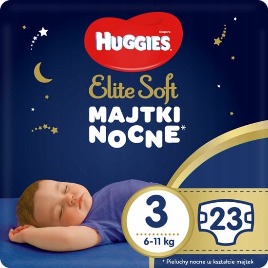 Produkt HUGGIES Pieluchomajtki Pieluchomajtki na noc HUGGIES Elite Soft Night Pants rozmiar 3 (6-11kg) 23 szt 027006
