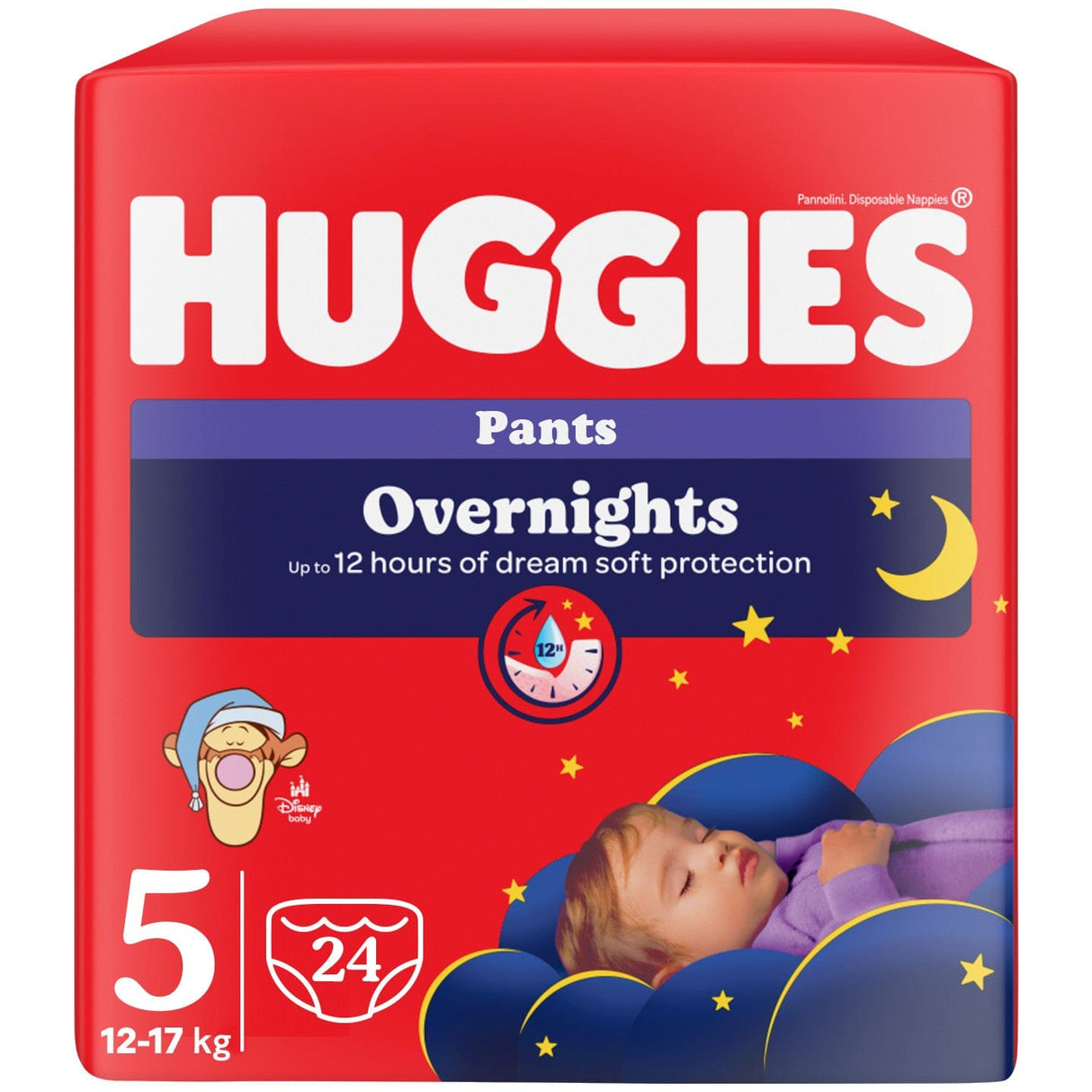 Produkt HUGGIES Pieluchomajtki Pieluchomajtki na noc HUGGIES Overnights Pants rozmiar 5 (12-17kg) 24szt 002122