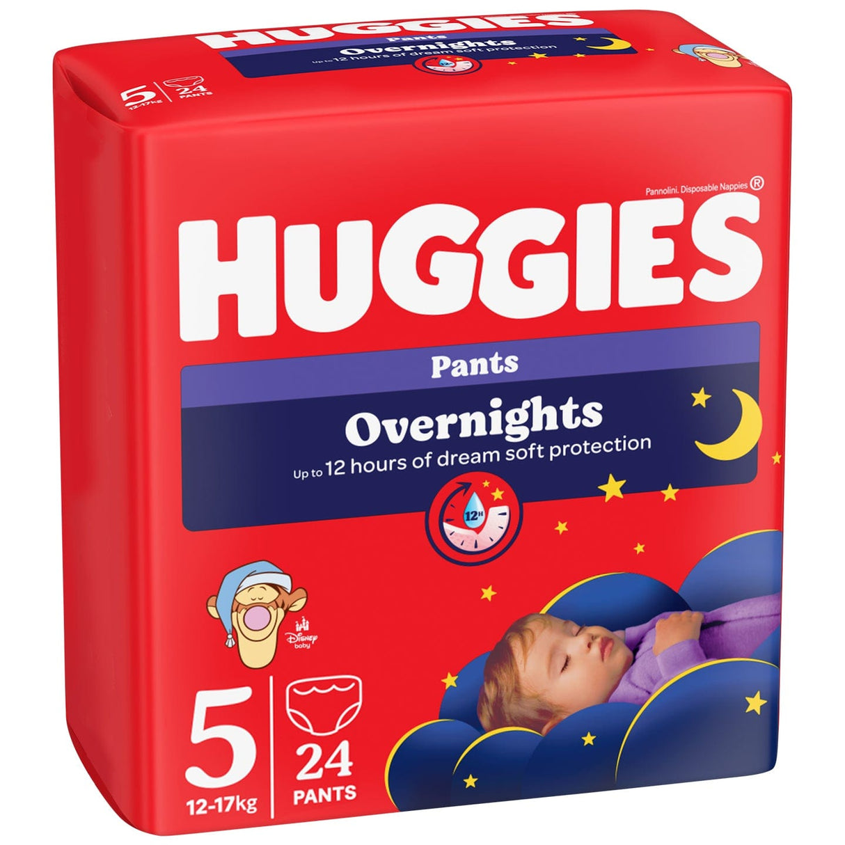 Produkt HUGGIES Pieluchomajtki Pieluchomajtki na noc HUGGIES Overnights Pants rozmiar 5 (12-17kg) 24szt 002122