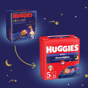 Produkt HUGGIES Pieluchomajtki Pieluchomajtki na noc HUGGIES Overnights Pants rozmiar 5 (12-17kg) 24szt 002122