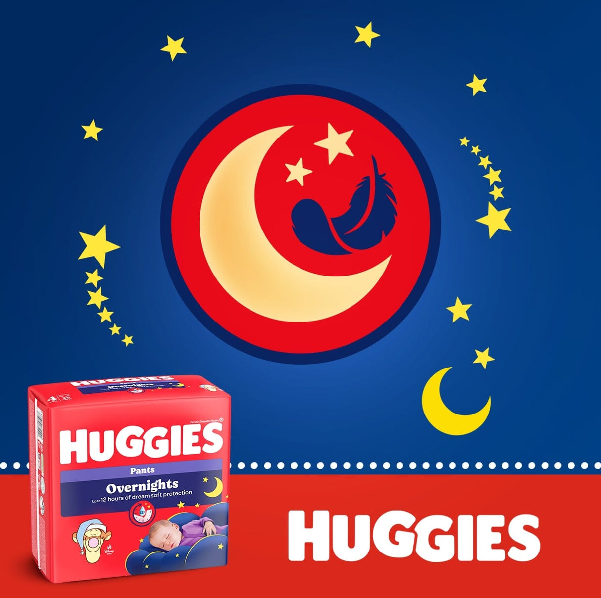 Produkt HUGGIES Pieluchomajtki Pieluchomajtki na noc HUGGIES Overnights Pants rozmiar 5 (12-17kg) 24szt 002122