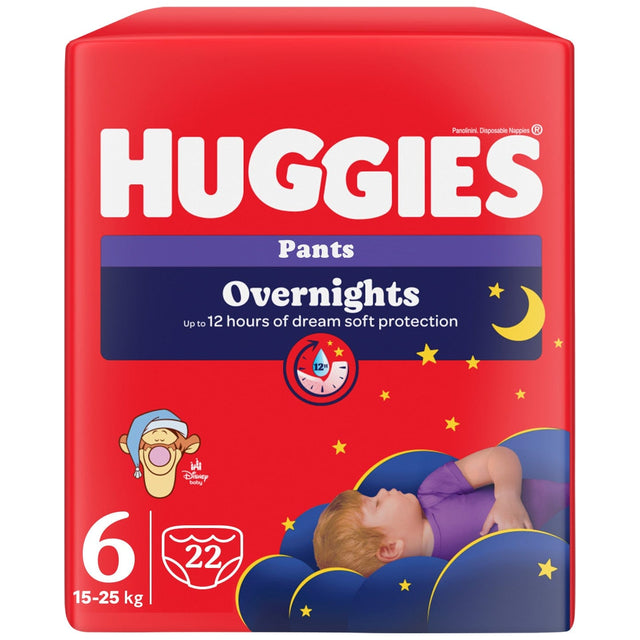 Produkt HUGGIES Pieluchomajtki Pieluchomajtki na noc HUGGIES Overnights Pants rozmiar 6 (15-25kg) 22szt 002123