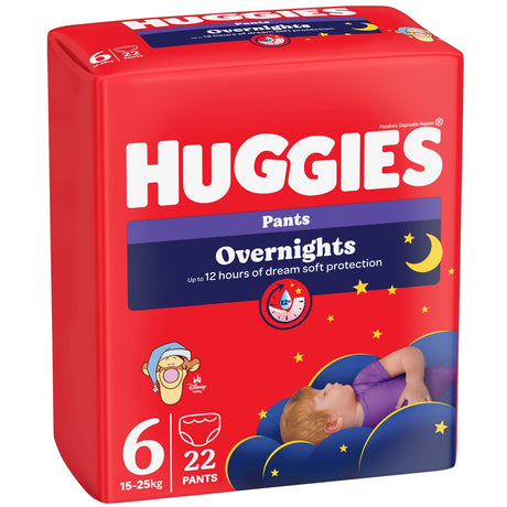 Produkt HUGGIES Pieluchomajtki Pieluchomajtki na noc HUGGIES Overnights Pants rozmiar 6 (15-25kg) 22szt 002123