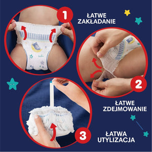 Produkt PAMPERS Pieluchomajtki Pieluchomajtki PAMPERS Night Pants rozmiar 4 (9-15 kg) 25szt 032761