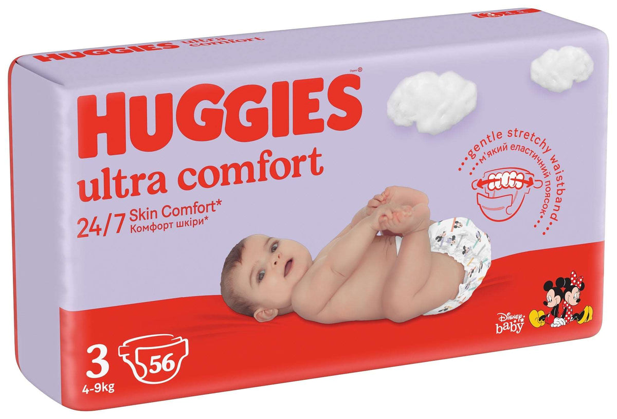 Produkt HUGGIES Pieluchy 2x HUGGIES Pieluchy Ultra Comfort Jumbo Pack rozmiar 3 4-9kg 56szt K_033291_2