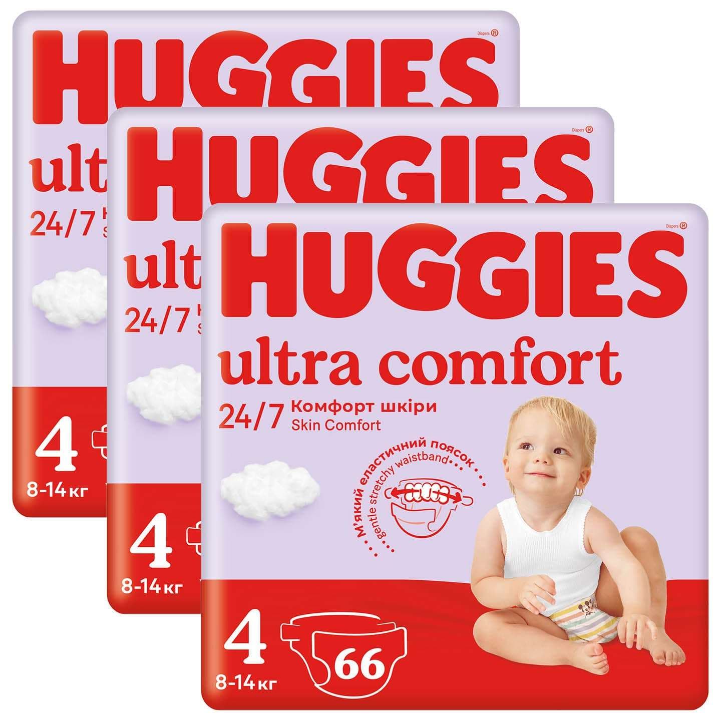 Produkt HUGGIES Pieluchy 3x Pieluchy HUGGIES Ultra Comfort rozmiar 4 (7-18kg) 66 szt K_032720_3