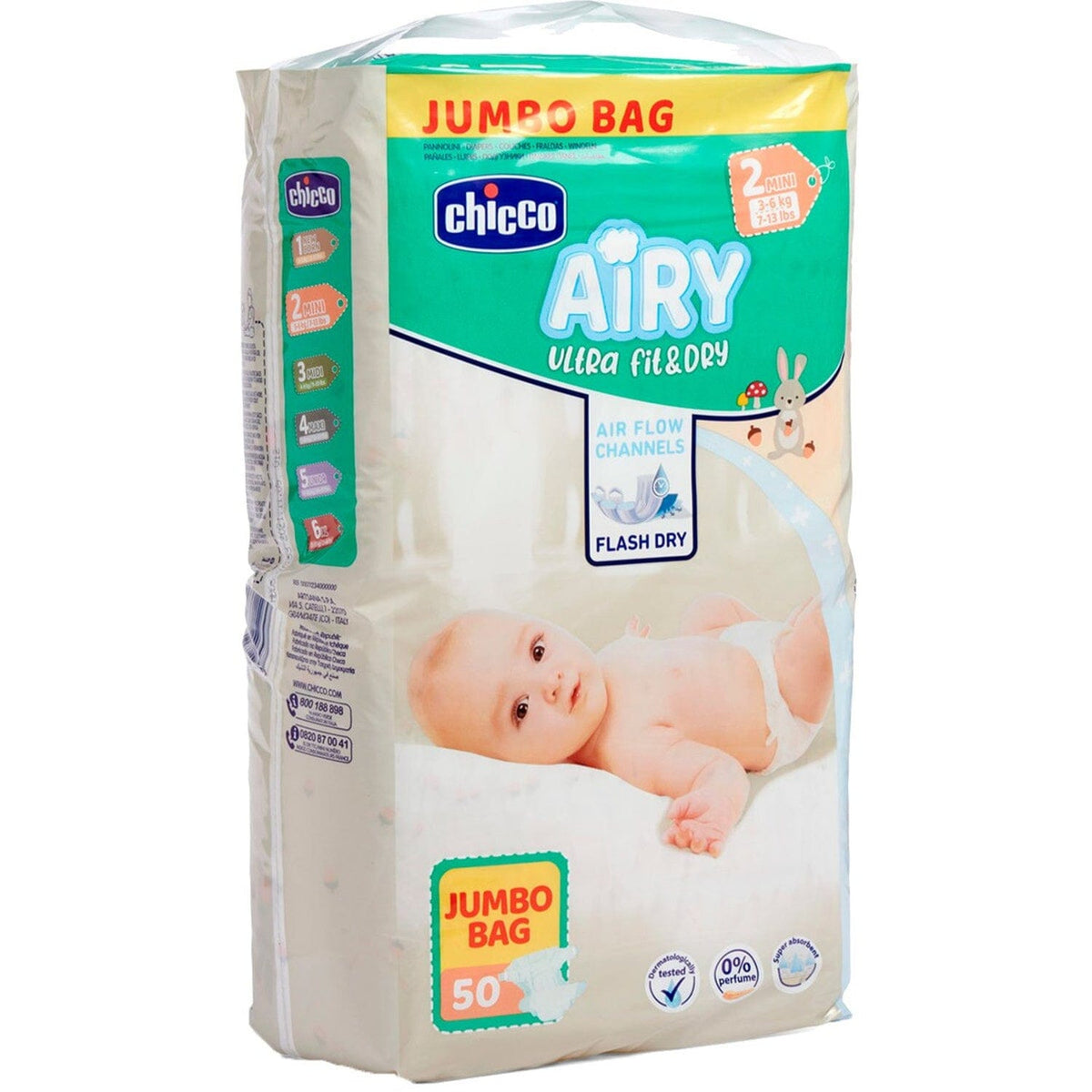Produkt CHICCO Pieluchy CHICCO 50szt Diapers Jumbo Bag MINI 3-6kg Pieluchy 30699