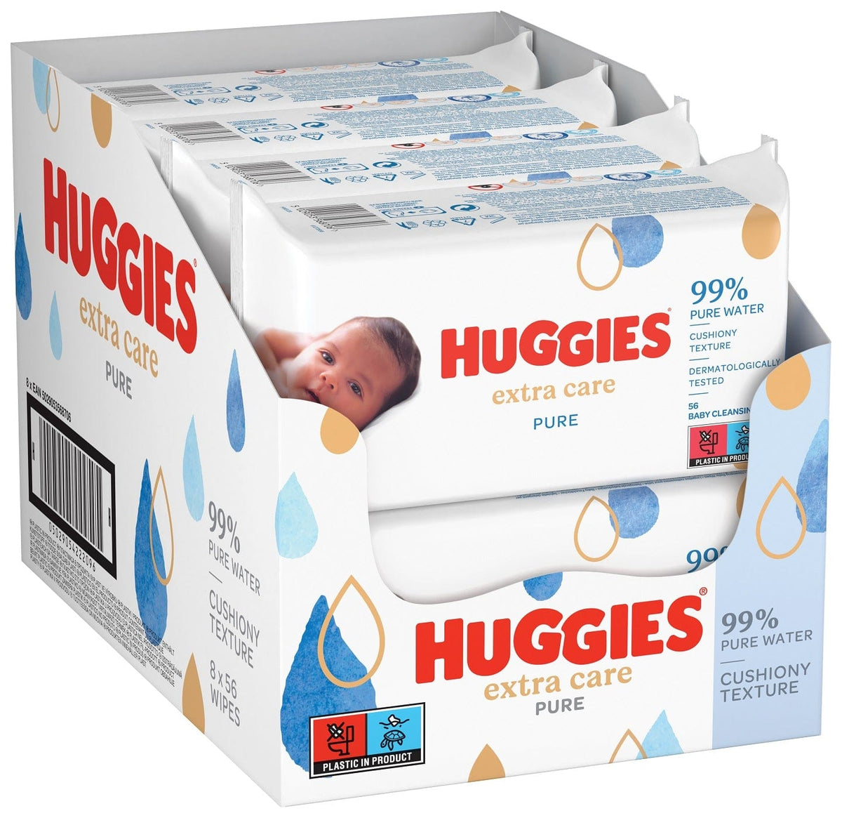 Produkt HUGGIES Pieluchy HUGGIES Extra Care Mega 5 (11-25kg) pieluchy 150 szt + Chusteczki nawilżane dla dzieci HUGGIES Pure Extra Care 448 szt Z00467