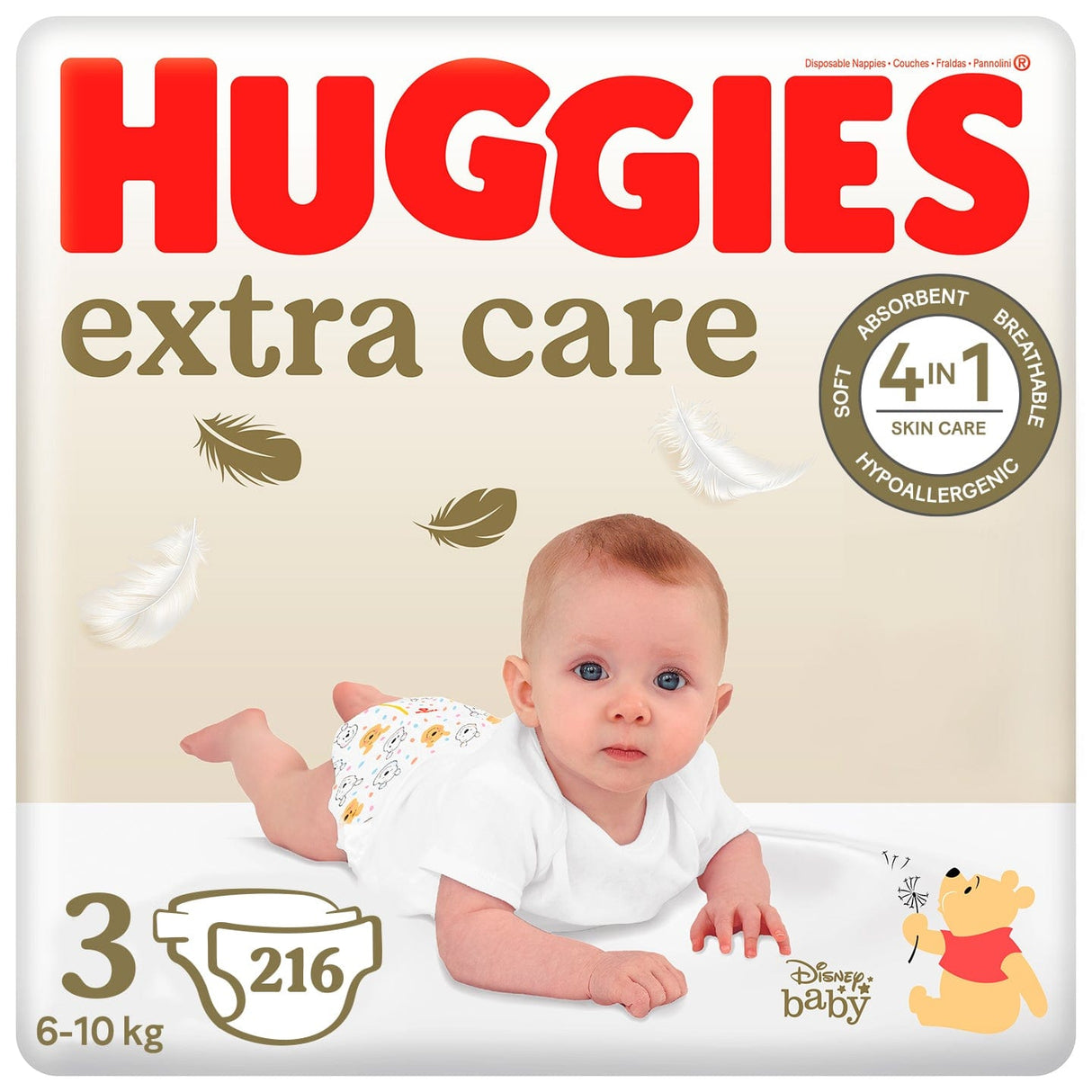 Produkt HUGGIES Pieluchy HUGGIES Pieluchy Extra Care 3 (6-10kg) 216 szt K_038110_3