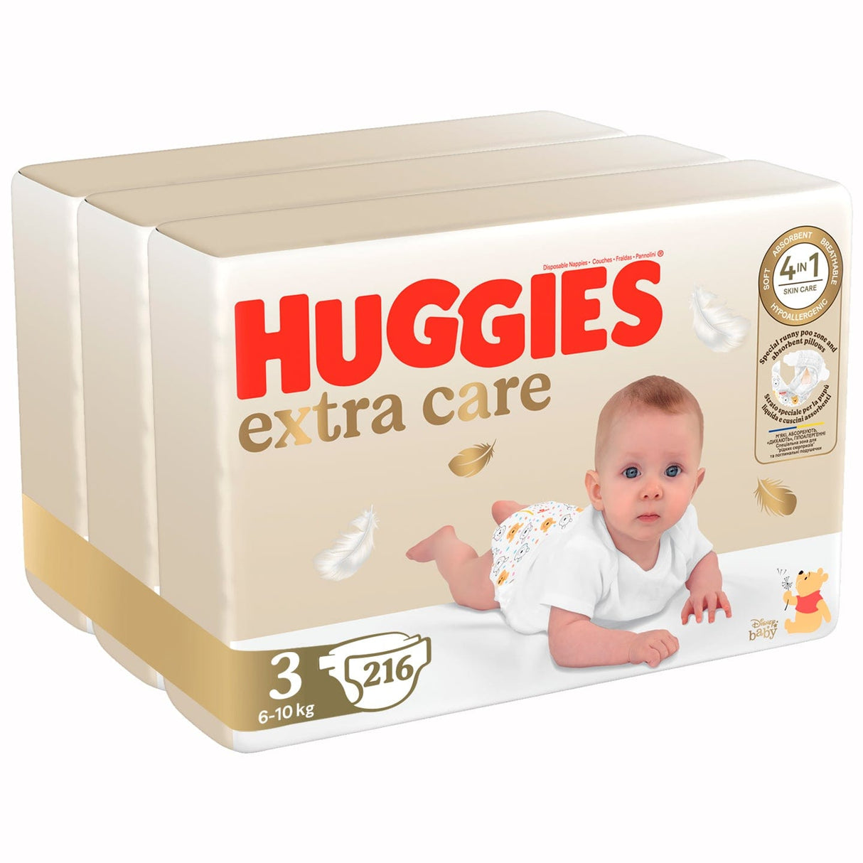 Produkt HUGGIES Pieluchy HUGGIES Pieluchy Extra Care 3 (6-10kg) 216 szt K_038110_3