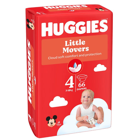 Produkt HUGGIES Pieluchy Pieluchomajtki HUGGIES Little Movers rozmiar 4 (7-18kg) 66szt 032720