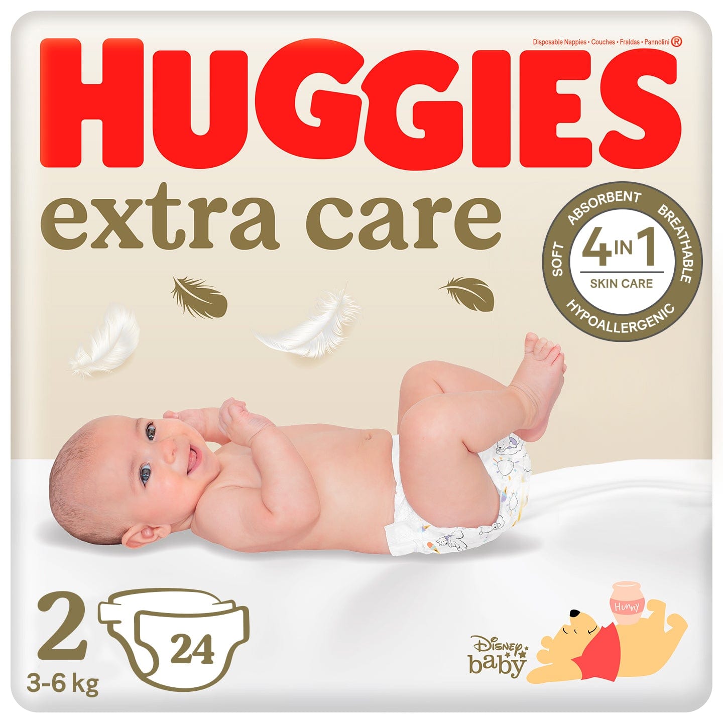 Produkt HUGGIES Pieluchy Pieluchy HUGGIES Extra Care 2 (3-6kg) 24 szt 037814