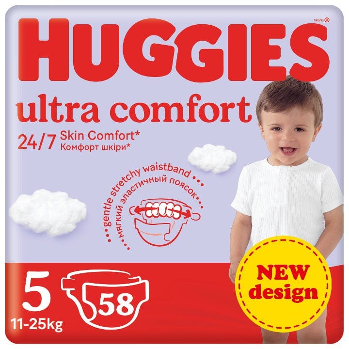Produkt HUGGIES Pieluchy Pieluchy HUGGIES Ultra Comfort rozmiar 5 (12-22kg) 58 szt 032721