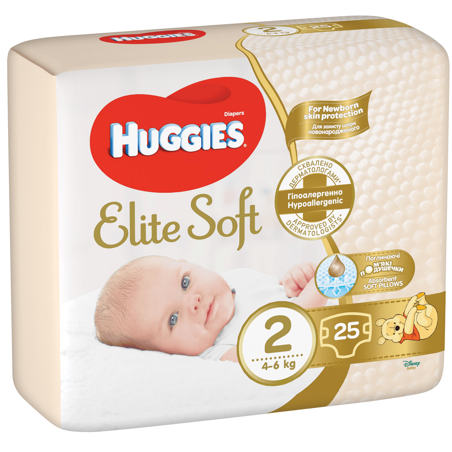 Produkt HUGGIES Pieluchy Pieluszki HUGGIES Elite Soft Newborn rozmiar 2 (4-6kg) 25szt 030792