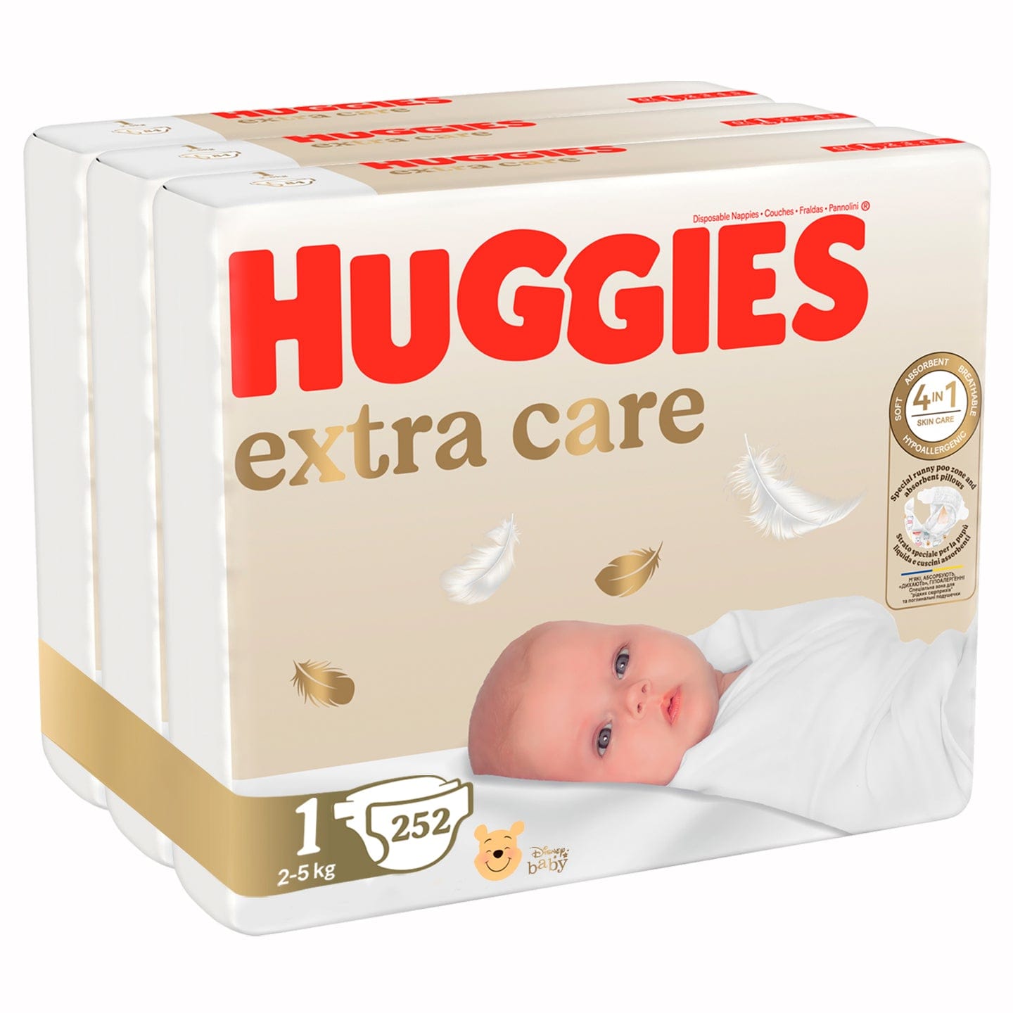 Produkt HUGGIES Pieluchy Pieluszki HUGGIES Extra Care Newborn rozmiar 1 (2-5kg) 252 szt K_030793_3