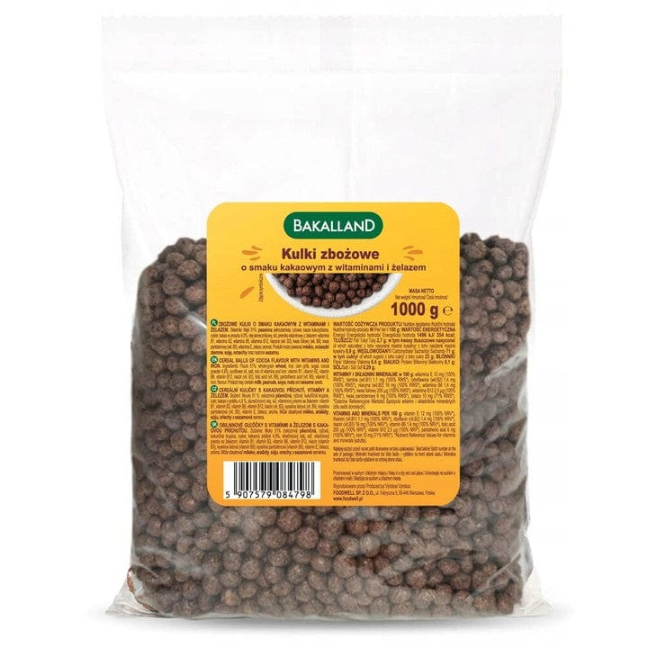 Produkt BAKALLAND Płatki śniadaniowe BAKALLAND Kulki kakaowe 1 kg 039246