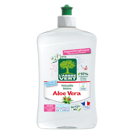 Produkt L'ARBRE VERT Płyny do naczyń Koncentrat do mycia naczyń L'ARBRE VERT Aloe Vera delikatny dla skóry 500ml 037992