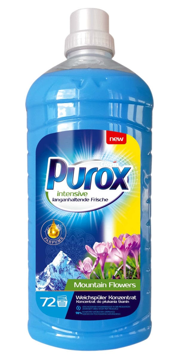 Produkt PUROX Płyny do płukania Płyn do płukania tkanin PUROX Montain Flowers Blue Koncentrat 1,8l 002107