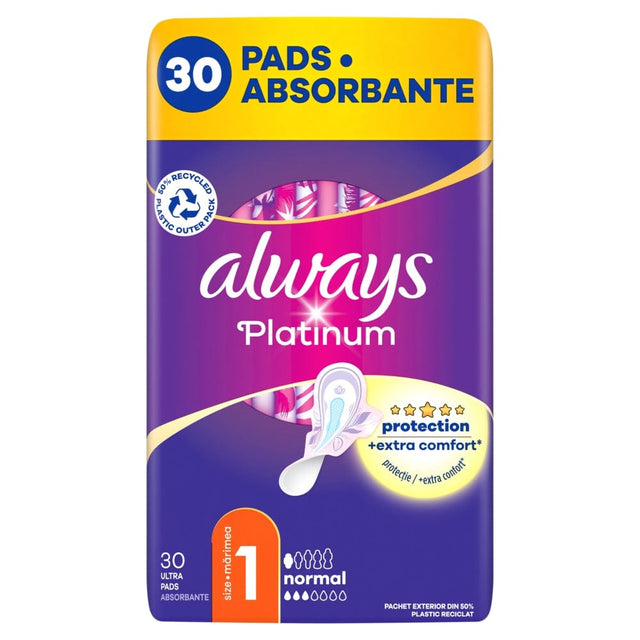 Produkt ALWAYS Podpaski ze skrzydełkami ALWAYS Platinum Normal 30 szt S02154