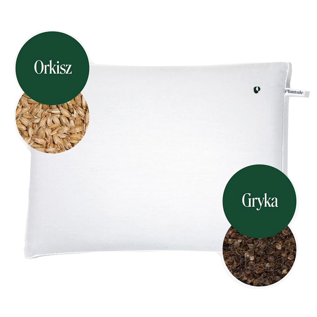 Produkt PLANTULE PILLOWS (poduszki) PODUSZKA DO SPANIA Z ŁUSKĄ GRYKI I ORKISZU DLA DOROSŁYCH BIAŁA (45 x 60 cm) - PLANTULE PILLOWS 5904653190062