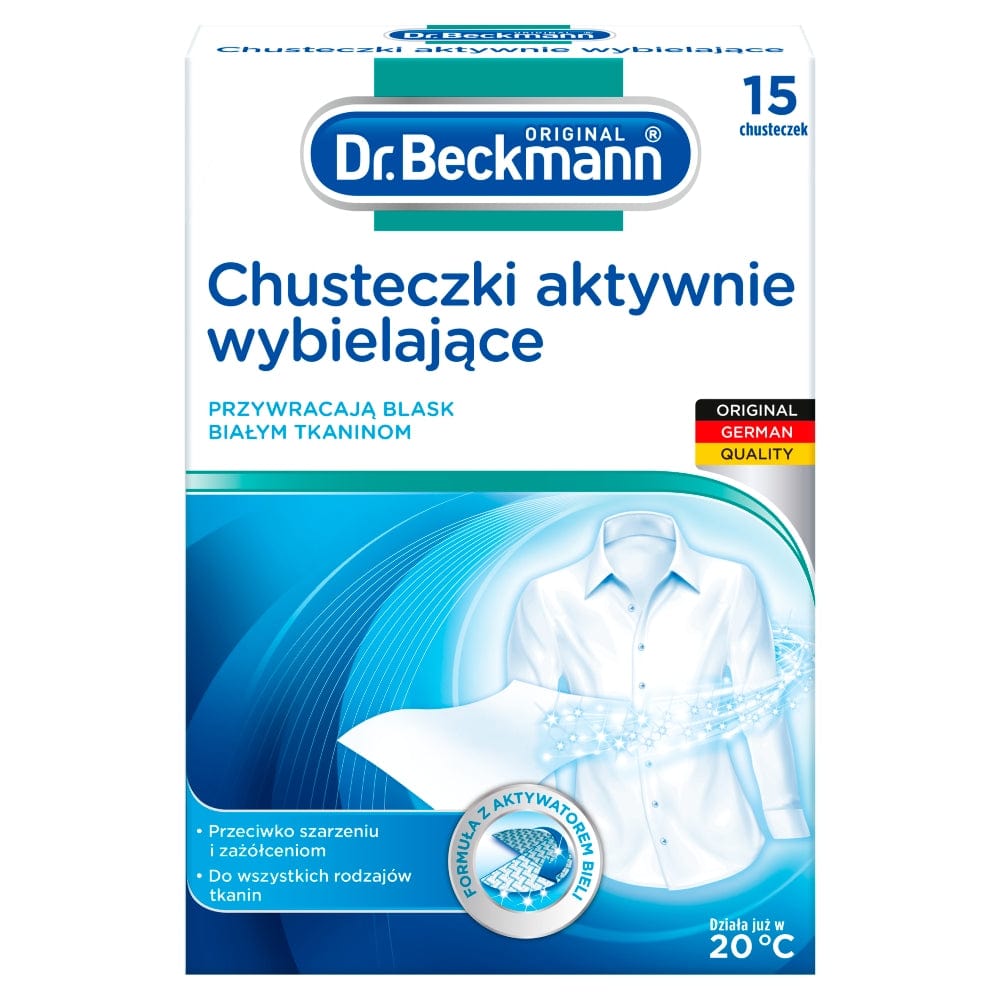 Produkt DR BECKMANN Pozostałe do prania Chusteczki do prania DR. BECKMANN aktywnie wybielające 15 szt S01718