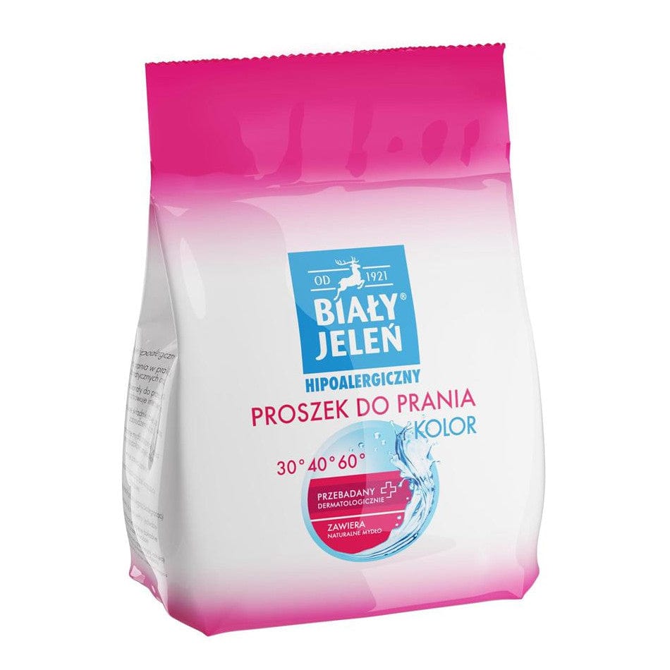 Produkt BIAŁY JELEŃ Proszki do pralek Proszek do prania BIAŁY JELEŃ Kolor hipoalergiczny 11 prań 1,5kg 001557