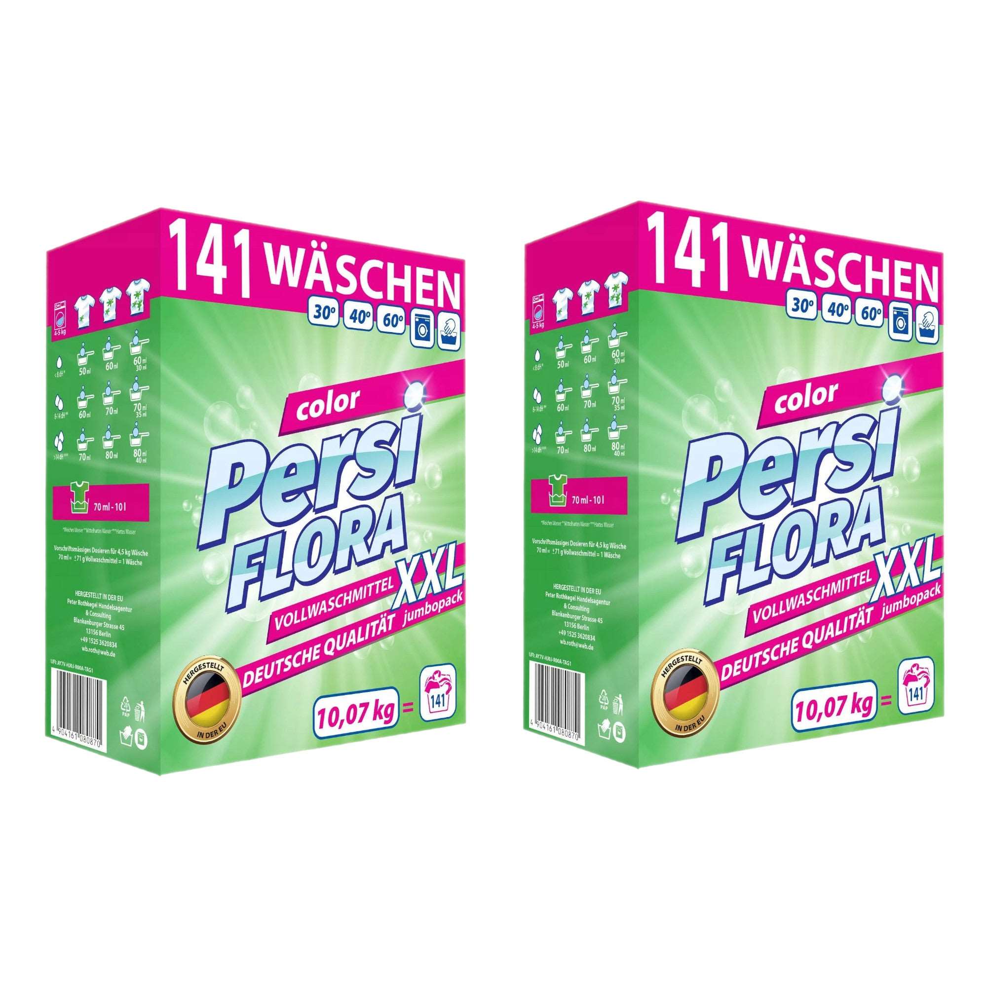 Produkt PERSI FLORA Proszki do prania 2x Proszek do prania PERSI FLORA Color 141 prań 10 kg K_037360_2