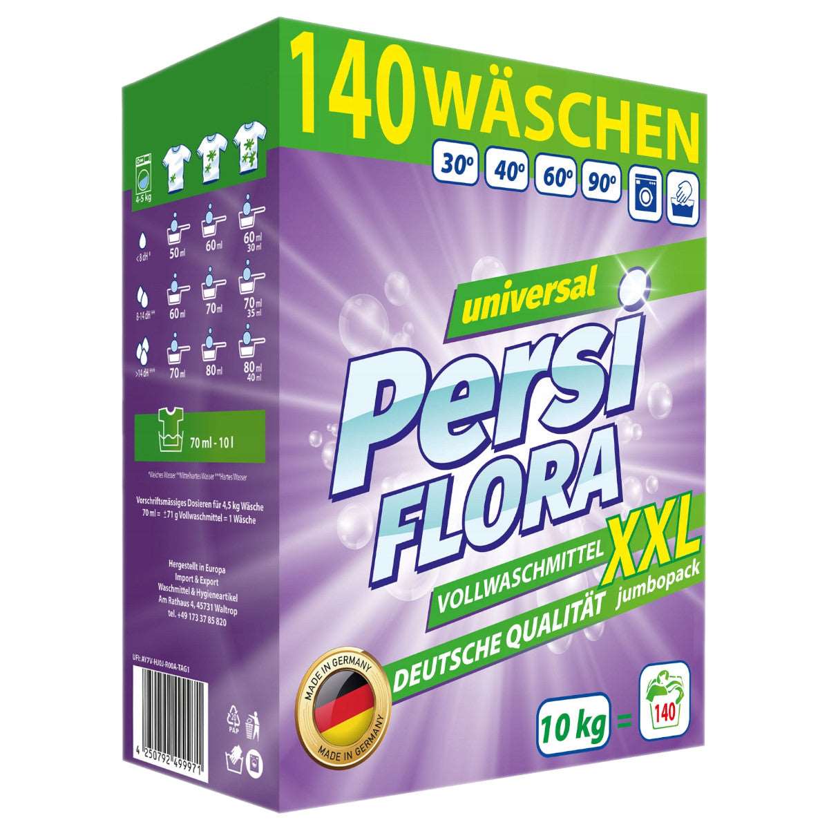 Produkt PERSI FLORA Proszki do prania 2x Proszek do prania PERSI FLORA Uniwersalny 140 prań 10 kg K_037361_2