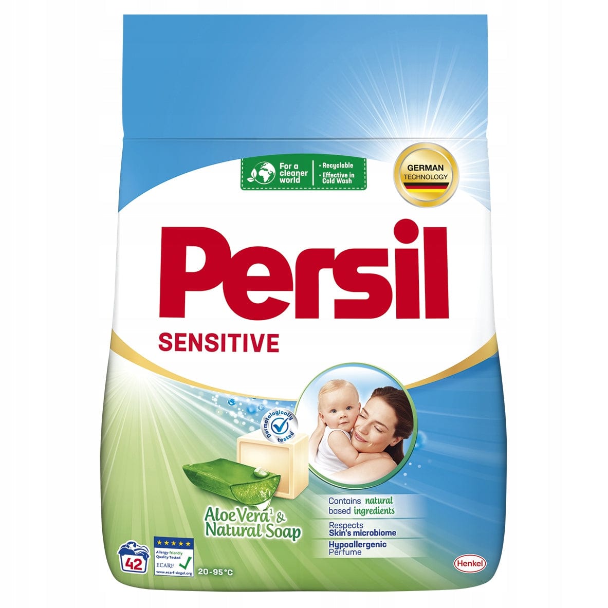 Produkt PERSIL Proszki do prania 3x Proszek do prania białego PERSIL Sensitive 42 prania 2,52 kg K_036864_3