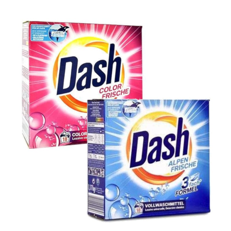 Produkt DASH Proszki do prania Proszek do prania DASH białe kolor 2x 1,17 kg 18 prań Z00143