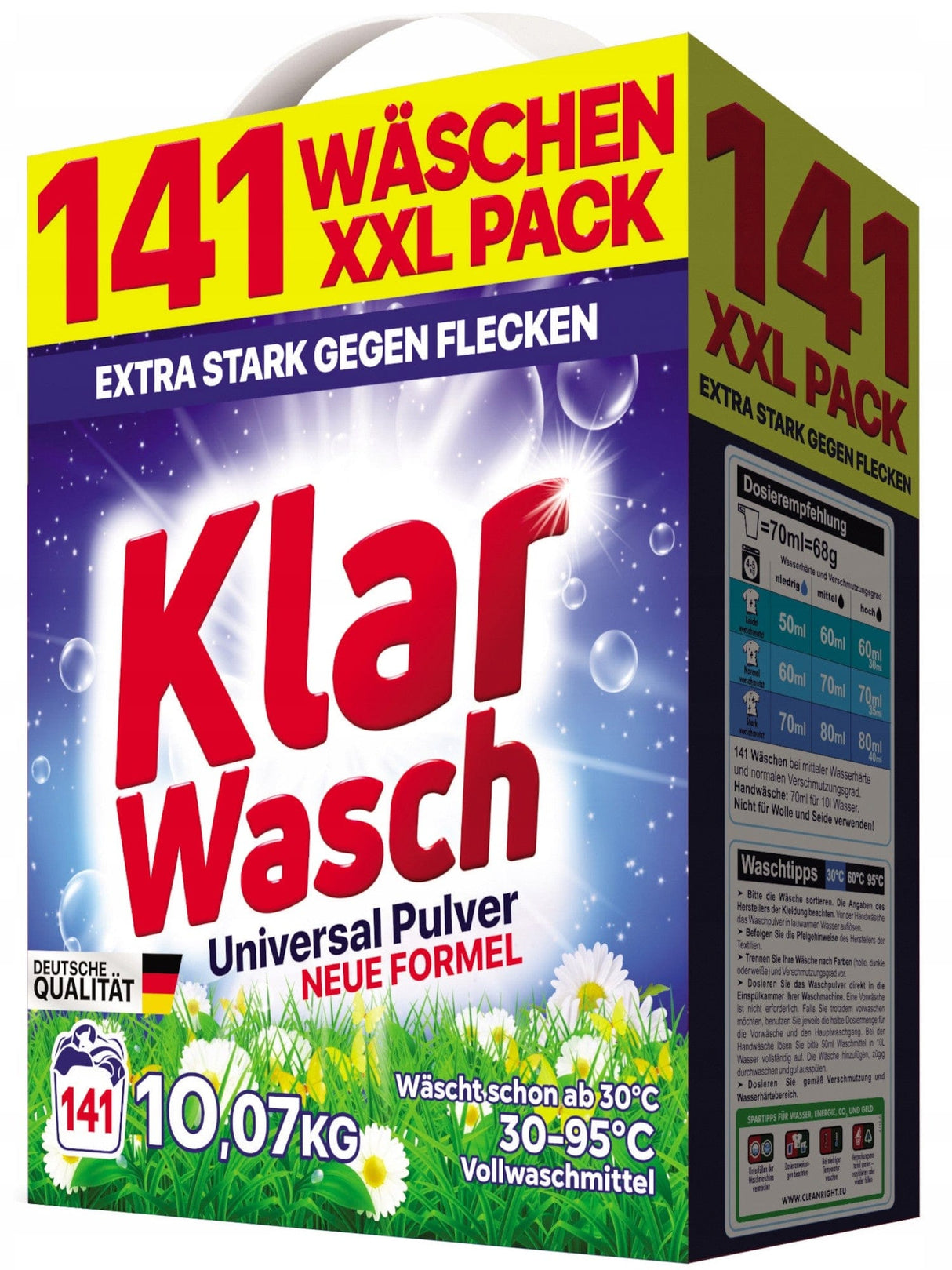 Produkt KLAR Proszki do prania Proszek do prania KLAR WASCH Universal 141 prań 10,07kg 002838