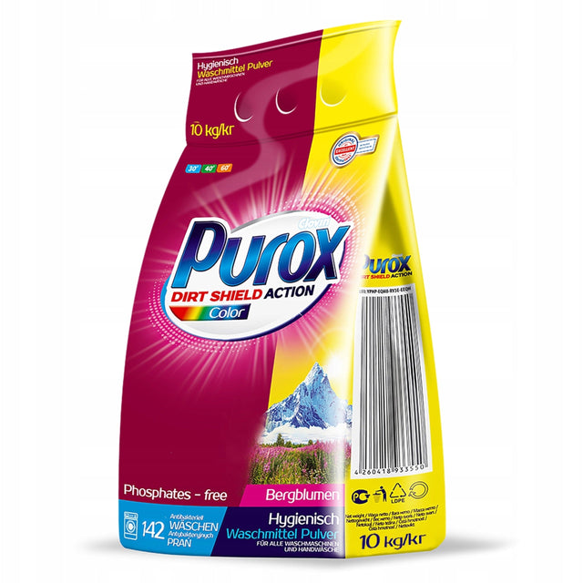 Produkt PUROX Proszki do prania Proszek do prania PUROX Color do koloru 142 prania 10kg 002113